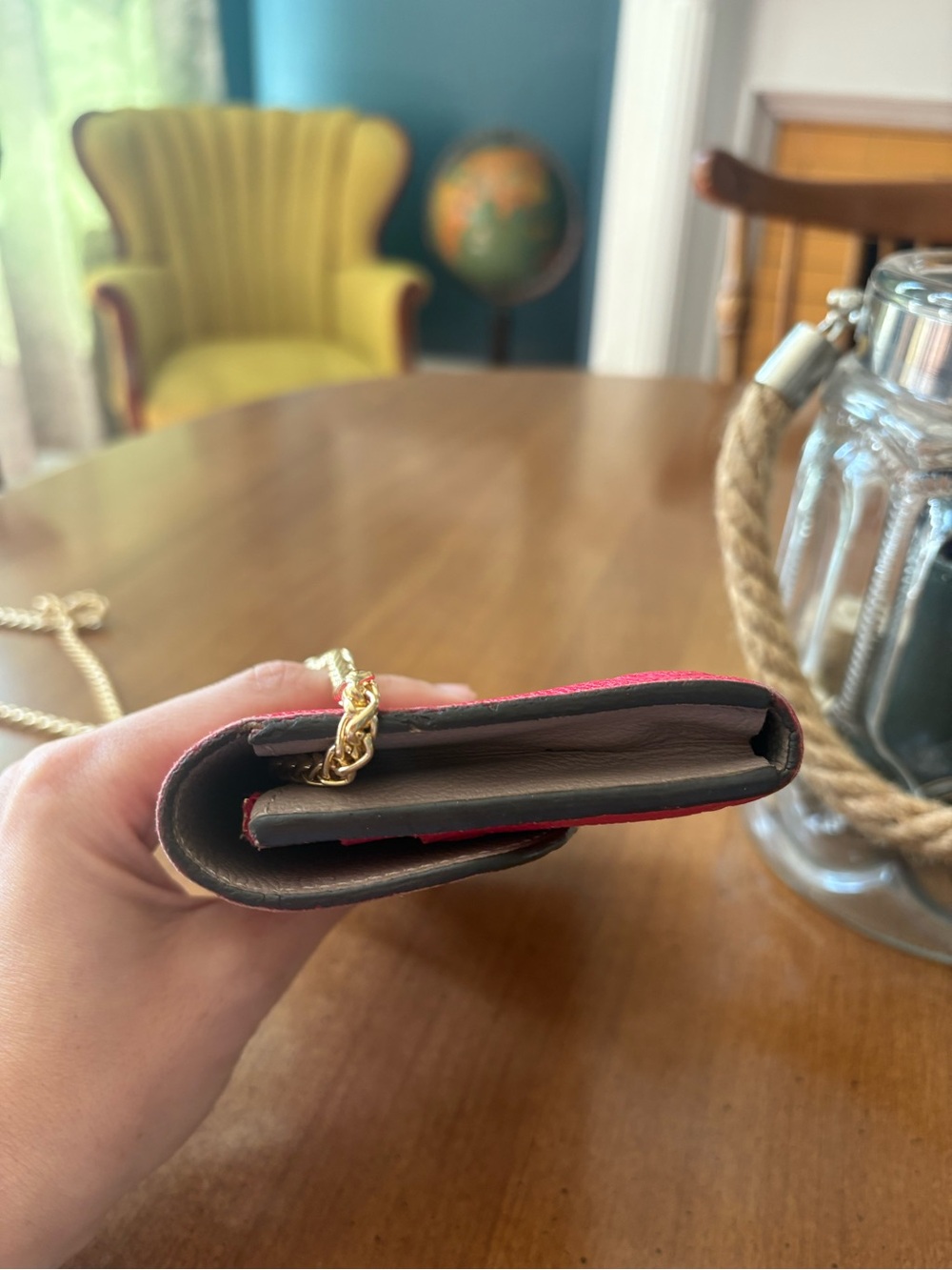 Louis Vuitton Long Wallet Pink Empreinte with Monogram added Chain - Picture 4 of 10